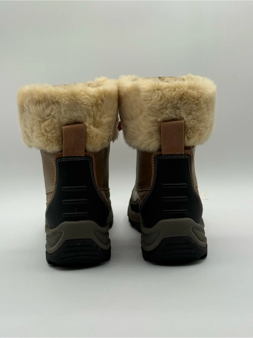 Clarks Mazlan Arctic Cozy Tan Leather Fur-Lined Boots Size 8